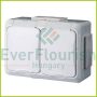 IT WATER double socket, surface mount IP54 snow white 9854H
