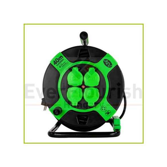 Kábeldob, kültéri, műanyag, 40m, 4 dugalj 3X1.5, IP44 0010217412