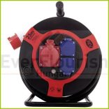 Kábeldob, kültéri, műanyag, 25m 1db CEE és 2 dugalj 5x2.5 IP44 0010315612