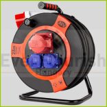 Kábeldob, kültéri, műanyag, 25m 1db CEE és 2 dugalj 5x2.5 IP44 0010315612