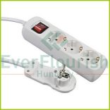 Asztali elosztó 3-as kapcsolóval, 2m, lapos dugóval 0012326114