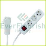 Asztali elosztó 3-as kapcsolóval, 2m, lapos dugóval 0012326114