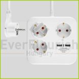 Asztali elosztó "PowerQuad" 3-as, 1.4m, 2db USB-vel, fehér 0012378109