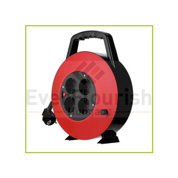 Kábelbox műanyag 10m 4 dugalj, 3x1.5, IP20 008818