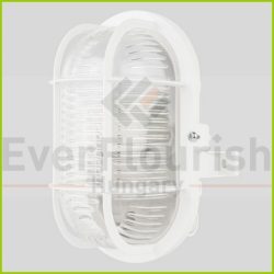   Hajólámpa, ovális műanyagráccsal 60W fehér + 4.8W LED fényforrás 470lm 0090060110