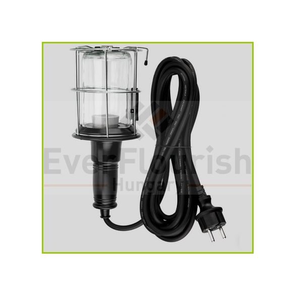 Kézilámpa, fémkosaras, E27, max.:60W, 5m gumikábellel, IP44 0090820511 (6912H)