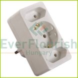 Földeletlen elosztó 2xeuró, 1xföldelt aljzat, fehér 0137H