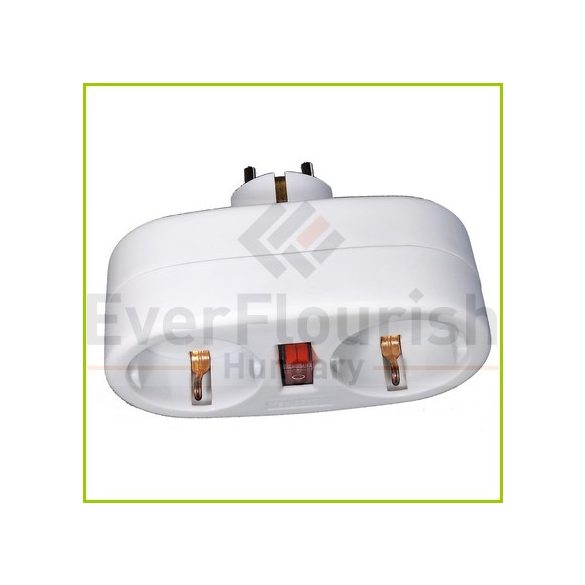 Földelt 2-es elosztó, kapcsolóval 250V 16A IP20 fehér 0191H