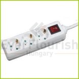 Asztali elosztó 3-as kapcsolóval, 3m, 3x1.5, fehér 0237H