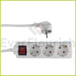 Asztali elosztó 3-as kapcsolóval, 3m, 3x1.5, fehér 0237H