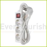 Asztali elosztó 3-as kapcsolóval, 3m, 3x1.5, fehér 0237H