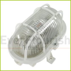 Hajólámpa, ovális, műanyagráccsal, fehér  0590046555