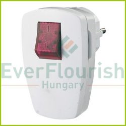   Grounded plug with illuminated switch (plastic) lateral outlet, white 0795H