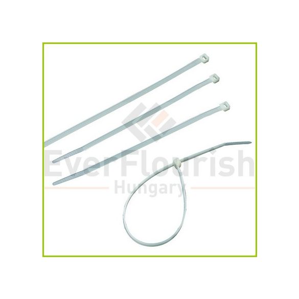 Kábelkötegelő, 380x4,7mm, fehér, 100db (6541H)