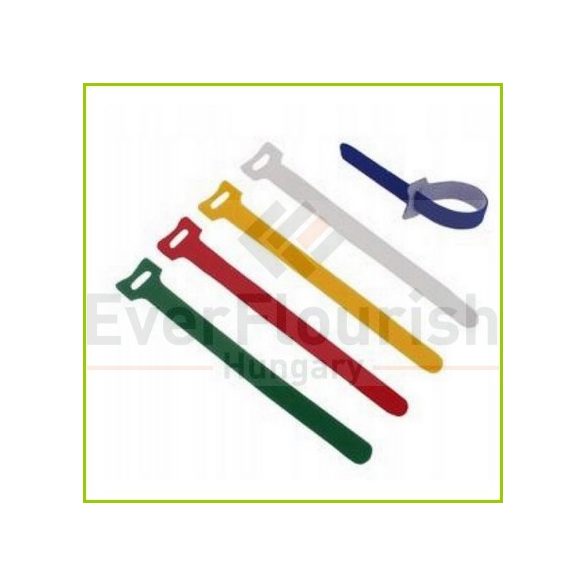 DW- Kábelkötegelő, újrafelhasználható tépőzáras, 200x16 mm, vegyes színek 18219