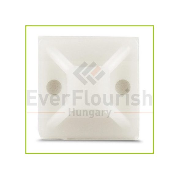 DW- Kábelkötegelő talp, öntapadó, 19.5×19.5 mm, fehér, 50 db 18281