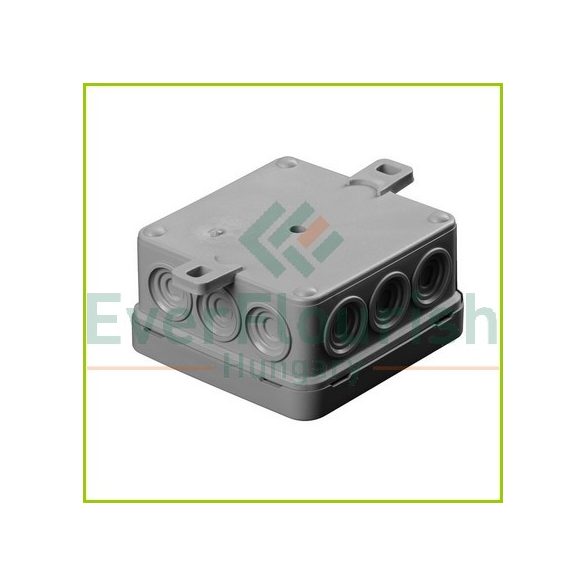 Kötődoboz, falonkívüli,  75x75x40mm, szürke, sorkapoccsal 18430