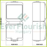 Aquastar Kapcsoló+dugalj, függőleges, fehér IP54 22021