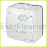 Aquastar földelt csf. dugaszolóaljzat, 1-es, fehér IP54 22141