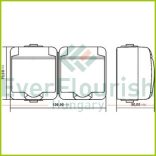 Aquastar double socket with white hinged lid, surface mounted, IP44, white 22151