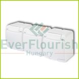 Aquastar földelt csf. dugaszolóaljzat, 3-as, fehér IP54 22161