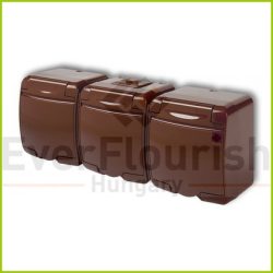   Aquastar földelt csf. dugaszolóaljzat, 3-as, barna IP54 22161B