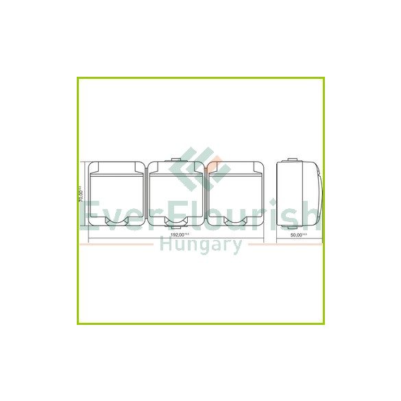 Aquastar földelt csf. dugaszolóaljzat, 3-as, fehér IP54 22161