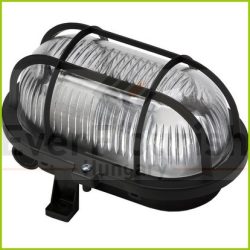   LED hajólámpa ovális műanyag védőráccsal 10W IP54 fekete 25164