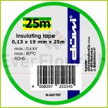 Szigetelőszalag, 19mm x 25m, zöld/sárga 25224