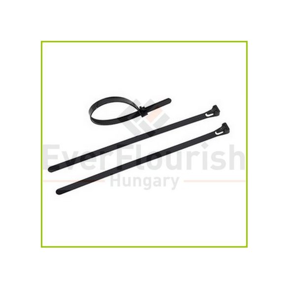 Kábelkötegelő, többször használható, 200x7.6mm, fekete, 25db (08305)
