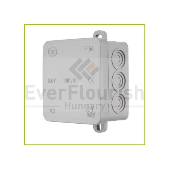 Kötődoboz, falonkívüli,  75x75x40mm, szürke IP54 5232H