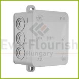 Kötődoboz, falonkívüli,  75x75x40mm, szürke IP54 5232H