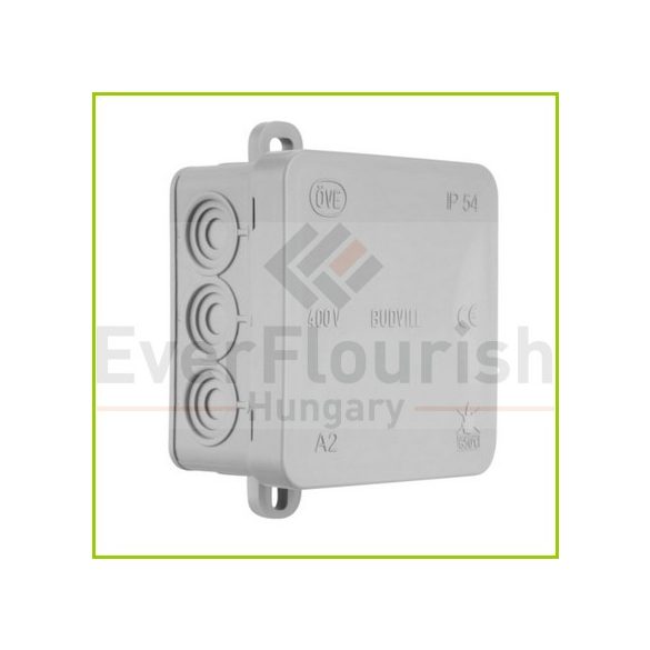 Kötődoboz, falonkívüli,  75x75x40mm, szürke IP54 5232H