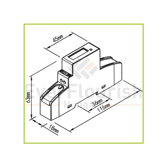 1 pólusú digitális almérő DIN sínre  MID 5260H