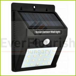   LED Solar lámpa mozgásérzékelővel 3W 200lm 3.7V 1200mAh IP65 fekete 6800H