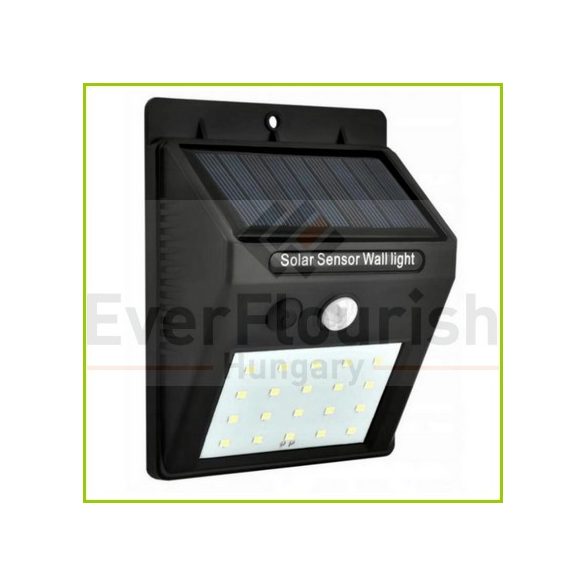 LED Solar lámpa mozgásérzékelővel 3W 200lm 3.7V 1200mAh IP65 fekete 6800H