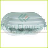 Hajólámpa, ovális, félig fedett, műanyagráccsal, fehér, 6929H