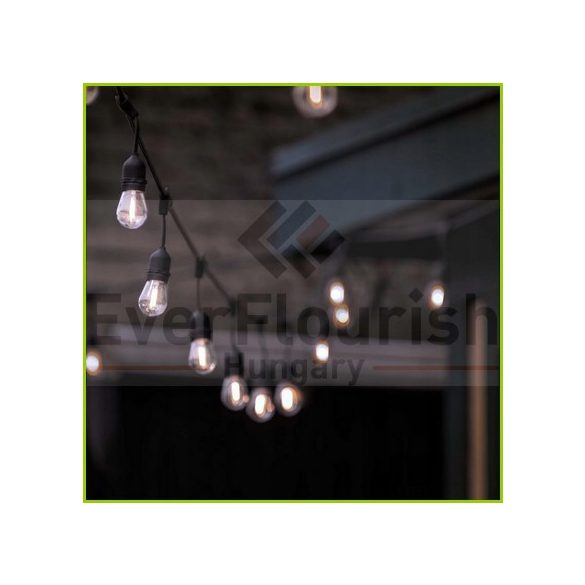 Fényfüzér 10 x E27, 10m 10+1 db 1W filament izzóval IP67 77587