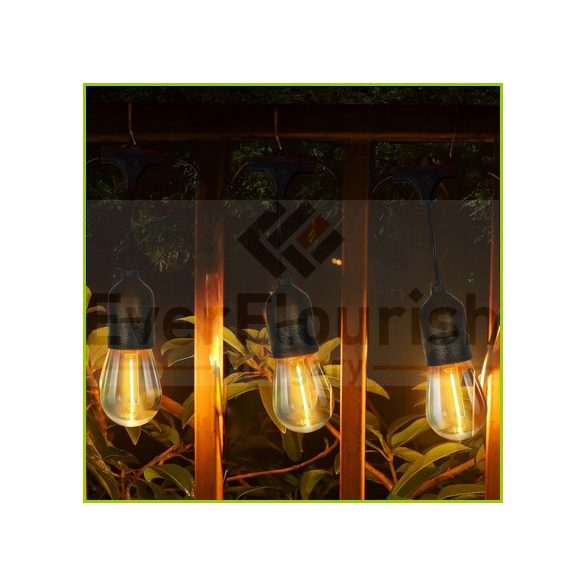 Fényfüzér 10 x E27, 10m 10+1 db 1W filament izzóval IP67 77587