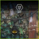 Fényfüzér 10 x E27, 10m 10+1 db 1W filament izzóval IP67 77587