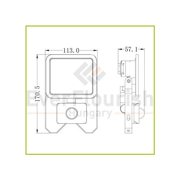 LED floodlight "Flare2" 10W white with PIR sensor 1100lm 6500K IP44