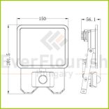LED floodlight "Flare2" 30W white with PIR sensor 3300lm 6500K IP44