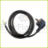 Csatlakozóvezeték földelt dugóval, 3m, H05VV-F 3x1.0, fekete 87336