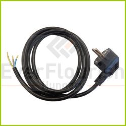   Csatlakozóvezeték földelt dugóval, 3m, H05VV-F 3x1.0, fekete 87336