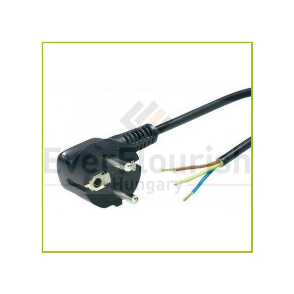 Csatlakozóvezeték földelt dugóval, 3m, H05VV-F 3x1.0, fekete 87336