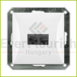   OPAL dupla LAN/telefon aljzat RJ-45 keret nélkül, fehér 8737H