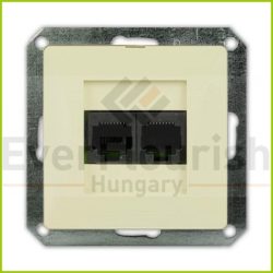   OPAL dupla LAN/telefon aljzat RJ-45 keret nélkül, bézs 8748H