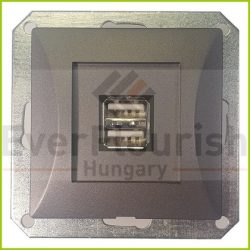 OPAL dupla USB aljzat keret nélkül, grafit 8761H