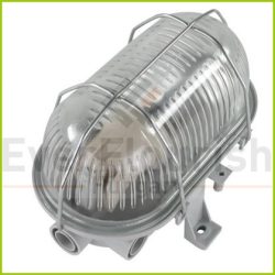   Hajólámpa, ovális, fémrácsos 60W, IP44 szürke (0590120555)