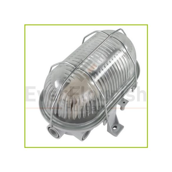 Hajólámpa, ovális, fémrácsos 60W, IP44 szürke (0590120555)